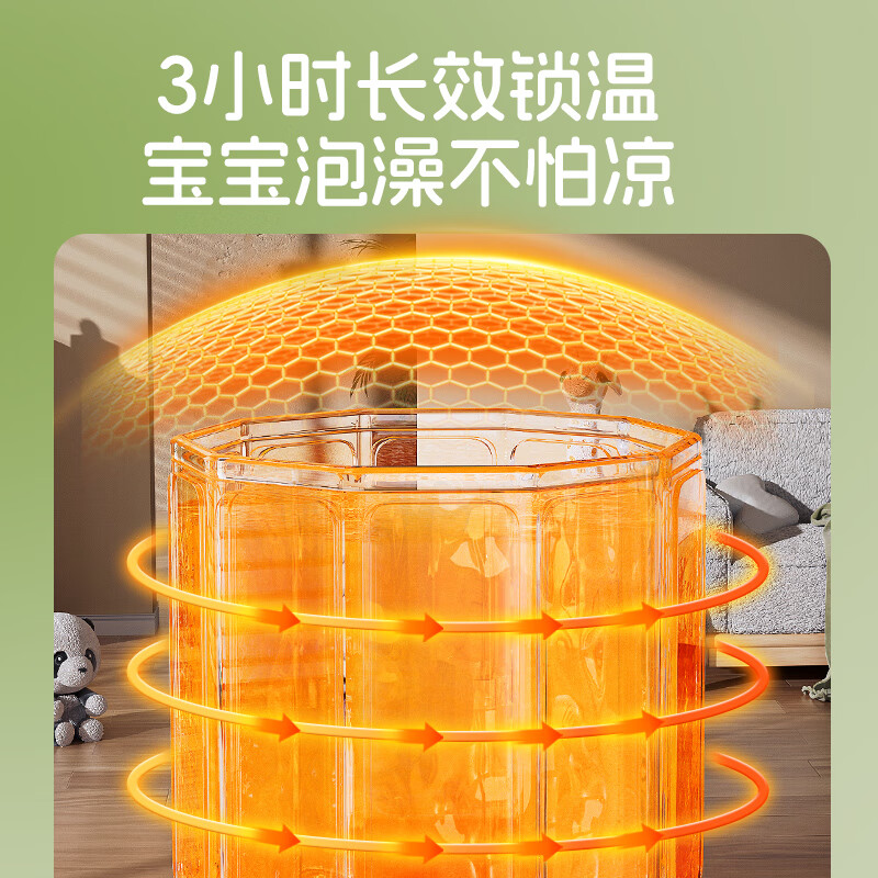 赟娅泡澡桶大人折叠儿童洗澡加厚成人家用浴桶浴缸坐浴盆大号 70*66胖达绿泡澡桶（简浴童心）