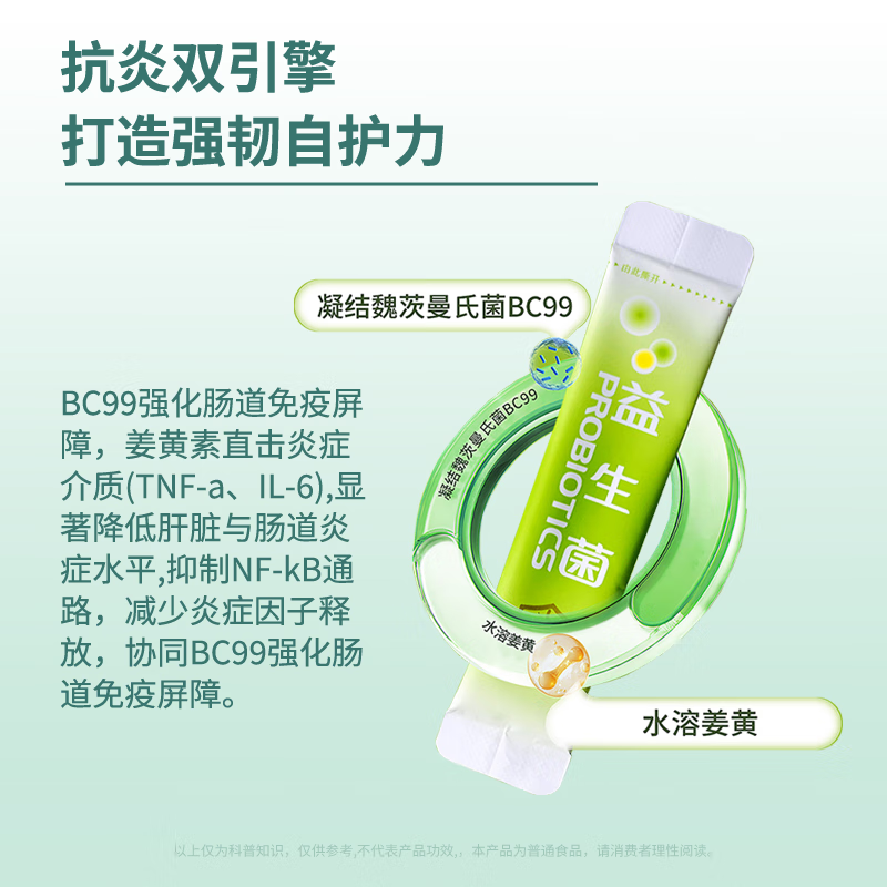 HYPERCURMIN姜醒肠道活性益生菌1000亿500亿双歧杆菌便秘成人老人脾胃虚弱肝 60g*1盒 (尝鲜装)