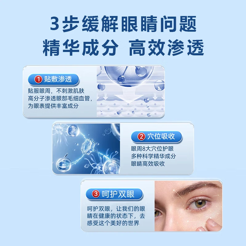 葵花眼周穴位贴非叶黄素护眼贴缓解眼部疲劳改善视力眼干眼涩视物模糊 葵花眼周舒缓贴*3盒