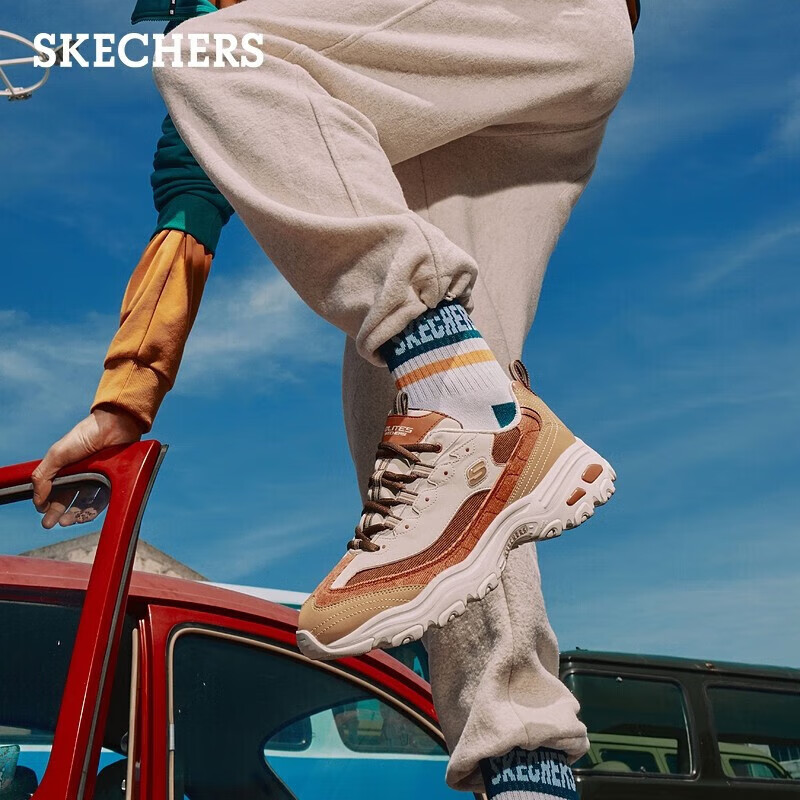 斯凯奇（Skechers）奶茶熊男鞋老爹鞋情侣百搭休闲熊猫鞋男轻便 枫糖拿铁/TPNT 41
