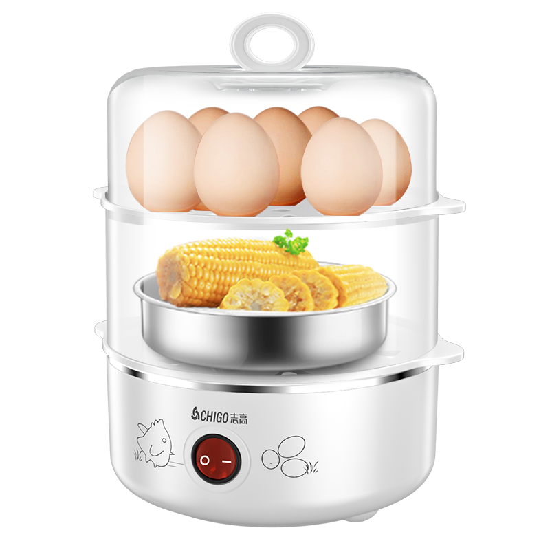 志高（CHIGO）煮蛋器双层家用蒸蛋器 防干烧煮蛋神器 蒸蛋机可煮14个蛋配304不锈钢蒸碗 ZDQ21039元