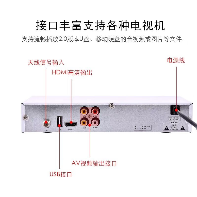 地面波机顶盒电视天线免费看电视接收神器机顶盒全网通 农村通用 HDMI机顶盒+室外天线+电视通用