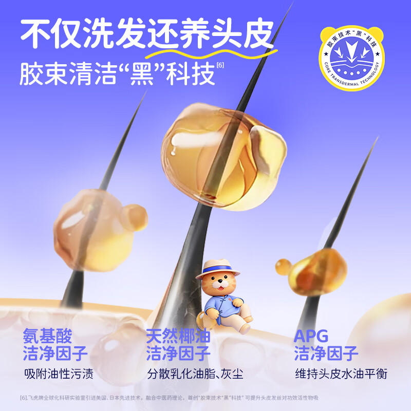 飞虎牌儿童氨基酸洗发水温和柔顺保湿留香泡泡3-6-12岁以上各种套装搭配 【三件套任选】下单备注联系客服