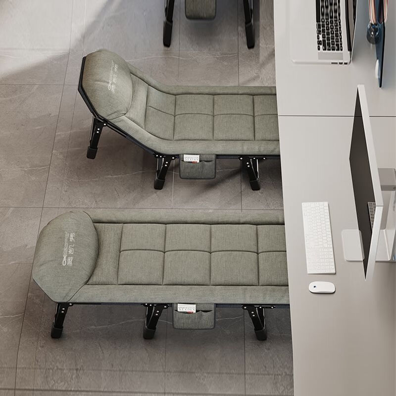 海诗圣堡隐私棚午休床折叠床单人办公室午睡床遮光晒背床简易陪护床行军床 长198*宽66*高30cm 床-不加隐私棚