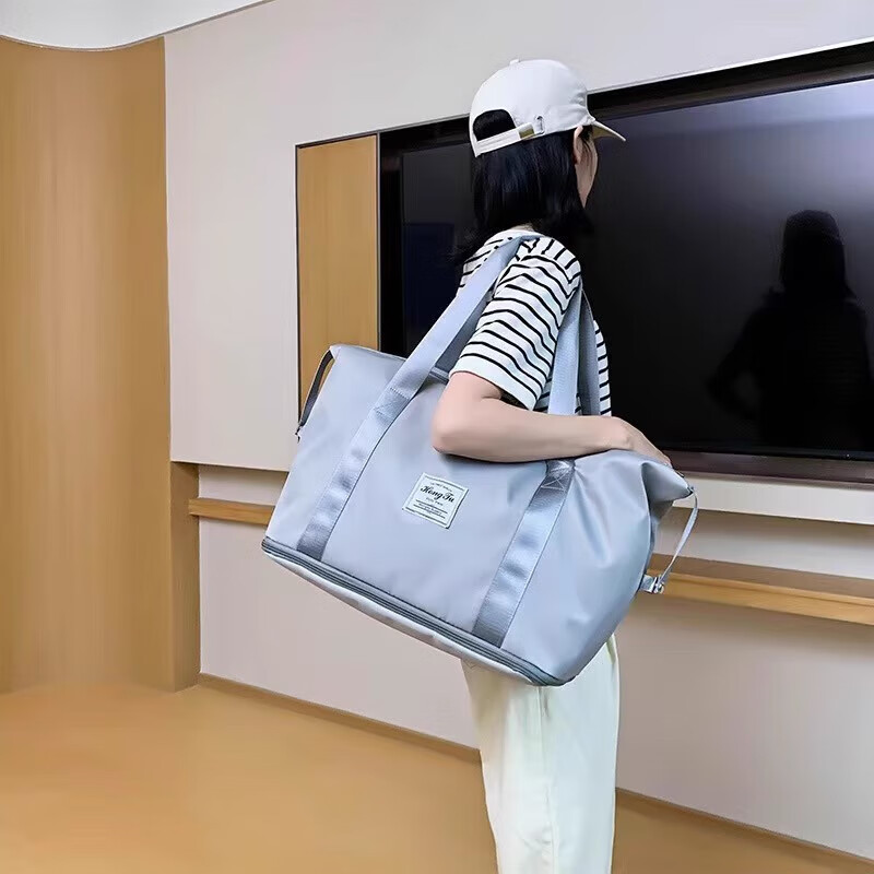 宝鹰旅游行李收纳袋大容量旅行收纳袋整理包旅游用品学生住校生用的包 果绿色【可加大拓展13cm+干湿分离】