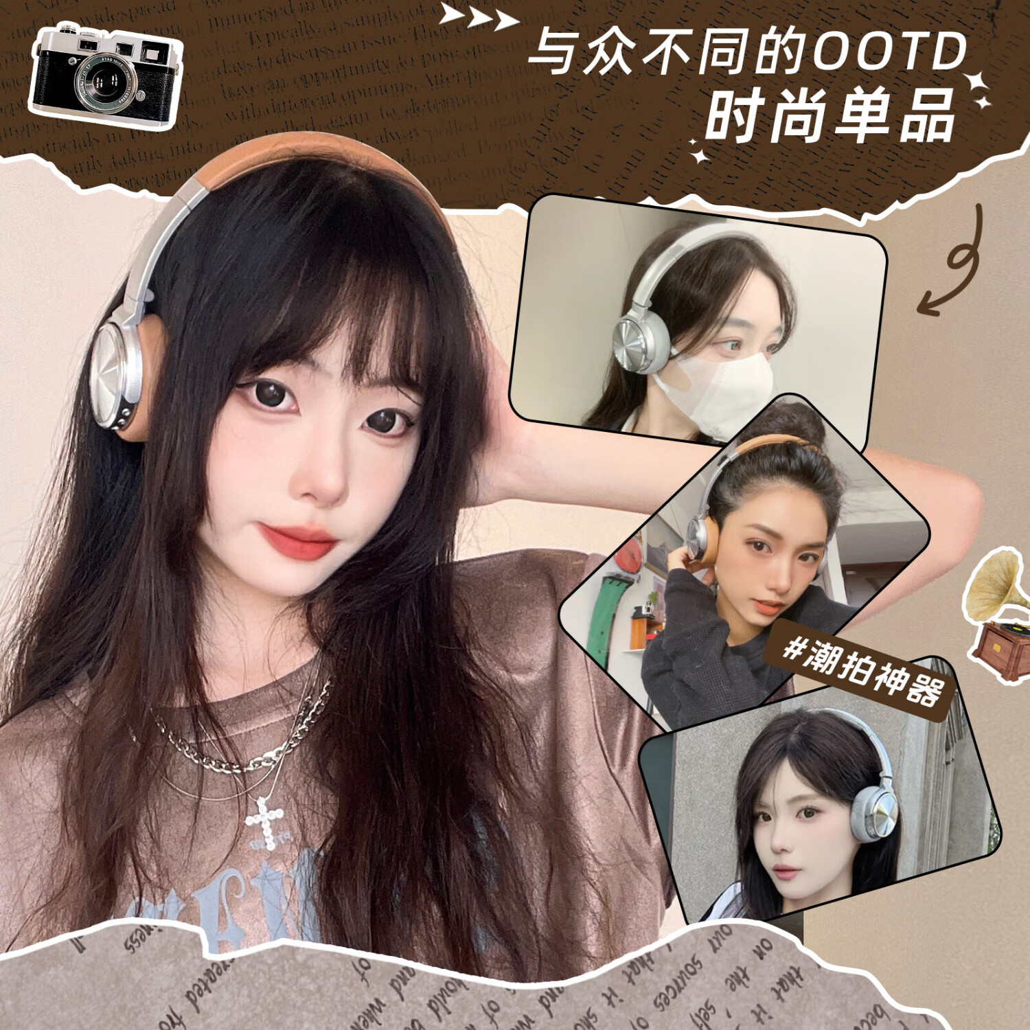 勒姆森（LASMEX）【明星推荐】耳机头戴式无线蓝牙耳机女生高颜值长续航低延迟hifi超高音质易折叠时尚穿搭运动适用 银灰色 小巧轻便 贴合不方脸