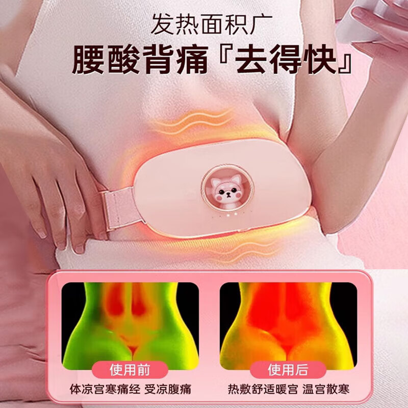 艾菲斯暖宫带大姨妈神器女生月经暖宫腰带电加热痛经暖肚子神器暖宝宝 1w毫安豪华礼盒樱花白2109