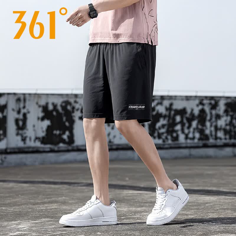 361°运动裤男裤2026夏季361度正品针织五分裤男子常规宽松舒适裤 级黑 S