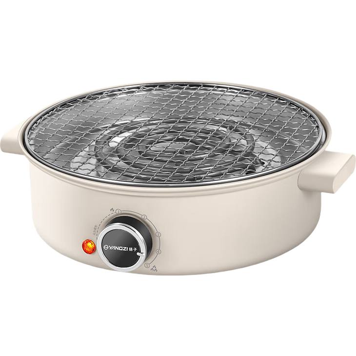 揚子家用圍爐煮茶電圍爐電燒烤架室內無煙烤火盆煮奶茶罐電煮茶爐子電熱爐子烤橘子室內取暖爐 電烤爐 單圍爐+烤網(wǎng)+烤盤+陶壺套裝 1層