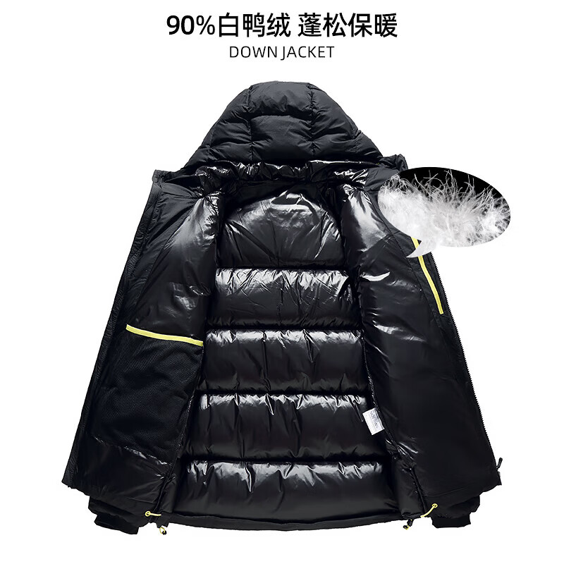 【鹦鹉梨严选】超轻高充绒防寒羽绒服男款保暖男士连帽防风外套 粉紫色 S 【90-110斤】