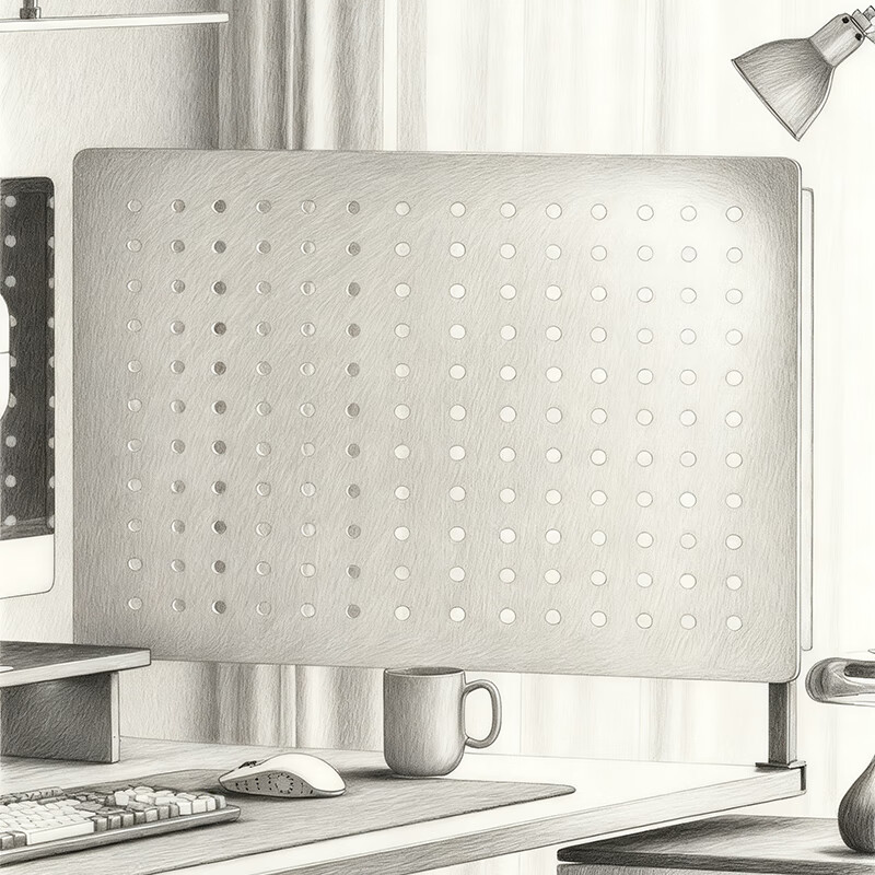 尔思家桌面置物架电竞洞洞板立式免打孔宿舍收纳架多层收纳架碳钢展示架 白色桌面立式【长80高40】