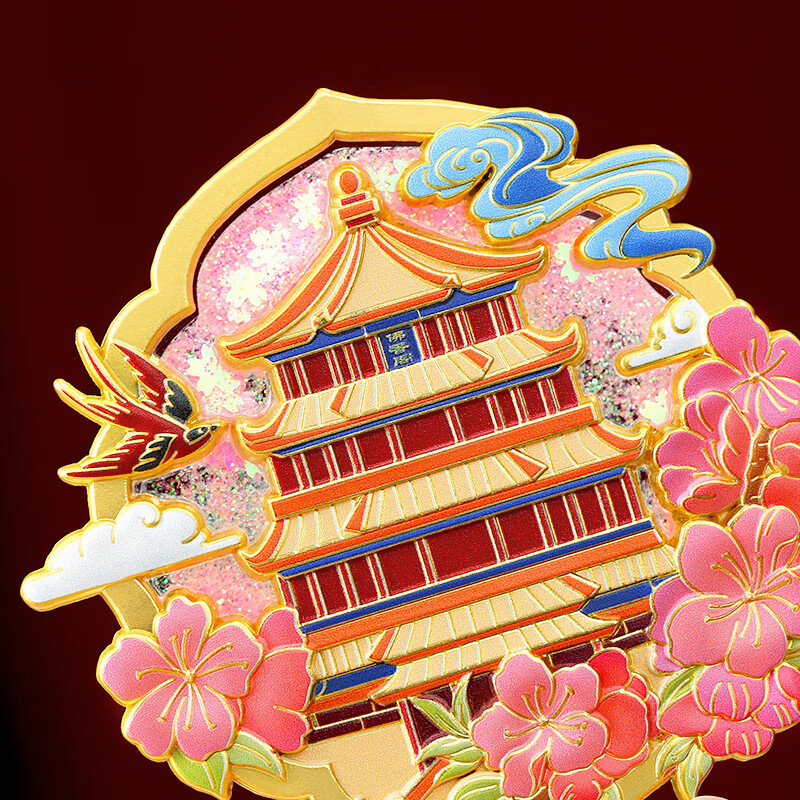 小雕匠故宫博物馆文创金属流沙冰箱贴西安南京旅游礼品 颐和园流沙冰箱贴