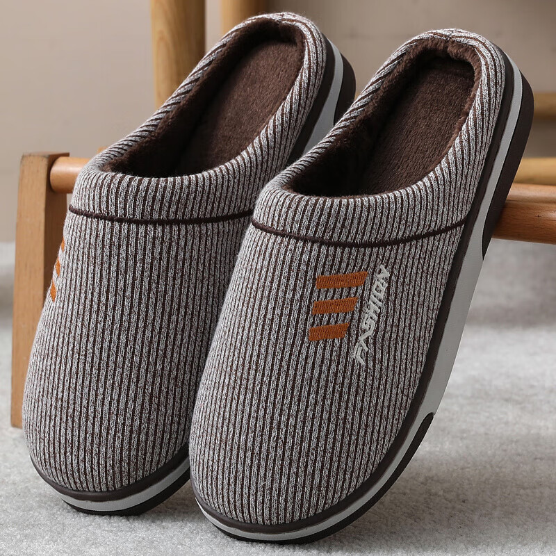 DEATKN德国高端防滑棉拖鞋老人居家室内秋冬季保暖厚底耐磨2025新款防臭 咖啡【升级防滑】久穿不塌陷 40-41 【适合39-40脚】