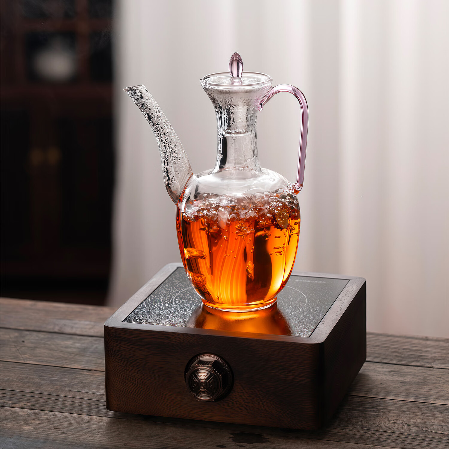 和间仿宋玻璃执壶贵妃壶花茶壶耐高温透明仿古煮茶专用泡茶壶高档茶具 【550ML】蝴蝶贵妃壶+蝴蝶灯笼主人杯碟套