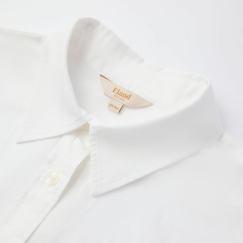 ELAND【100%棉】衣恋衬衫女单排扣宽松通勤长袖上衣2025秋季新款 象牙白/白色(39)Ivory S /160