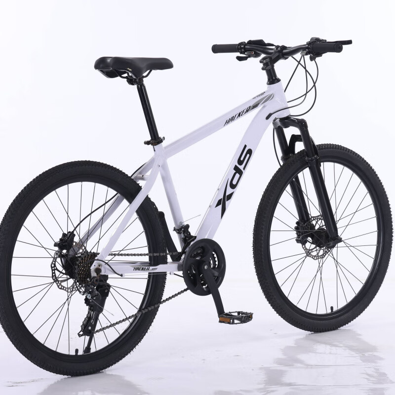 喜德盛組裝同款鋁合金車架380山地車黑客變速碟剎越野成人自行車 鋁合金車架白黑色 27速 26英寸 適合身高160-165