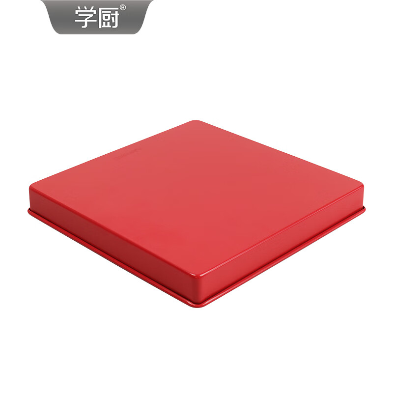 学厨烤盘烘焙模具11寸不粘正方形蛋糕模牛轧糖太妃糖饼干面包烘焙方盘 臻选红色11寸不粘正方形烤盘-WK10112