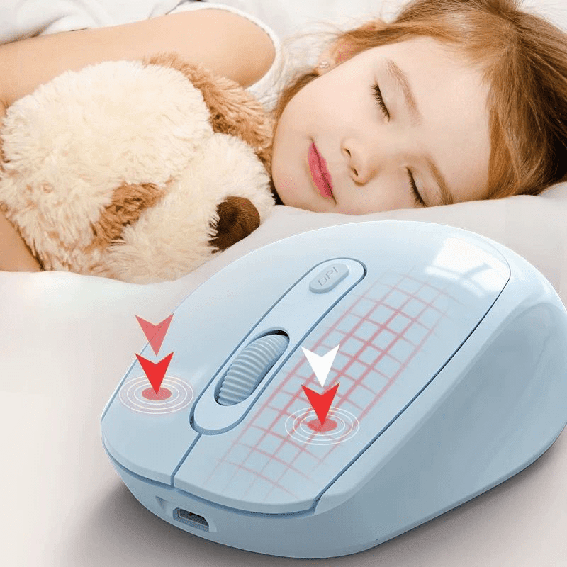 其他品牌【严选直发】蓝牙2.4无线鼠标通用静音可充电笔记本办公电脑平板 游戏办公通用舒适曲线-贴合手掌 优加低配-[蓝色]需自配电池/有