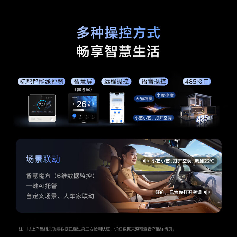美的家用中央空调酷省电风管机一拖一3匹4匹超一级能效 AI超省电纯铜管空调省电TOP1(支持鸿蒙智联) 双出风 小4匹 一级能效 冷暖双出风