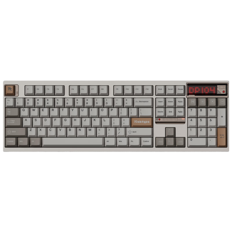 TickType塔塔次方TickType机械键盘DP104三模2.4G蓝牙HiFi成品办公游戏铝坨坨PP闷轴像素白