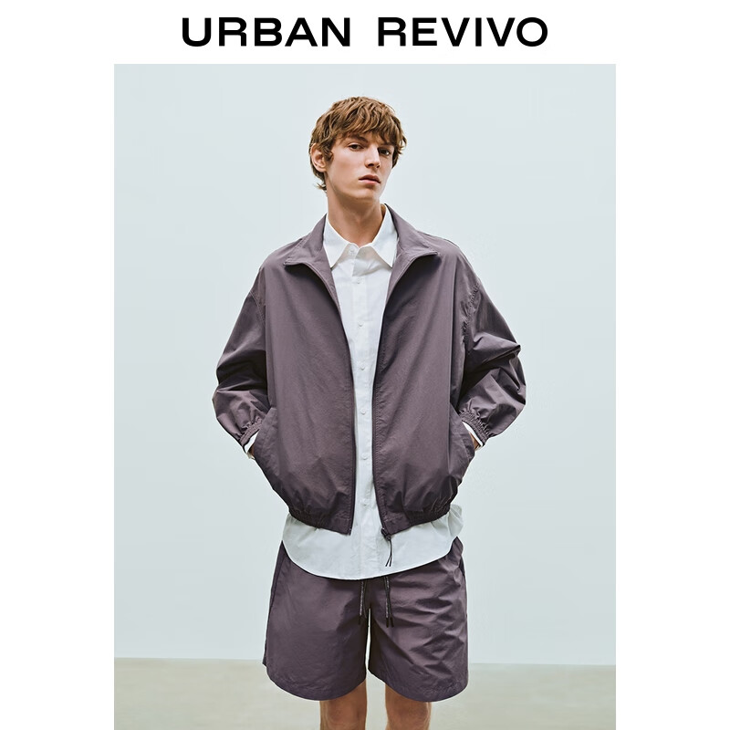 UR2026春季新款男装机能冒险超宽松立领夹克外套UUY150006 灰紫 M (M-L)