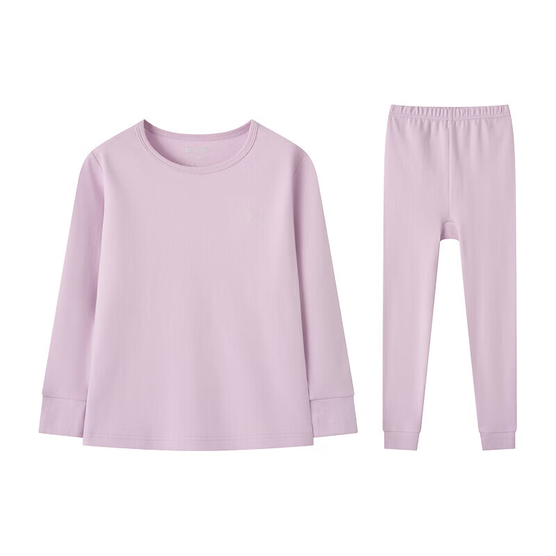 芬腾保暖内衣女童纯棉秋防静电保暖打底睡衣套装儿童柔暖秋衣 女童-浅紫 150