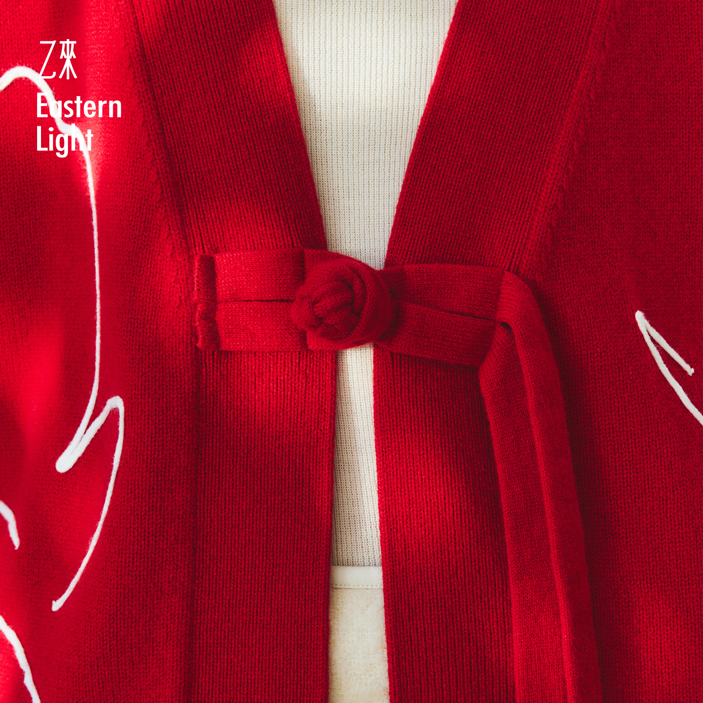 乙来（EASTERN LIGHT）【马年限定100%羊毛】开衫女装上衣显瘦薄外套秋冬本命骐骥红开衫 落日红 S