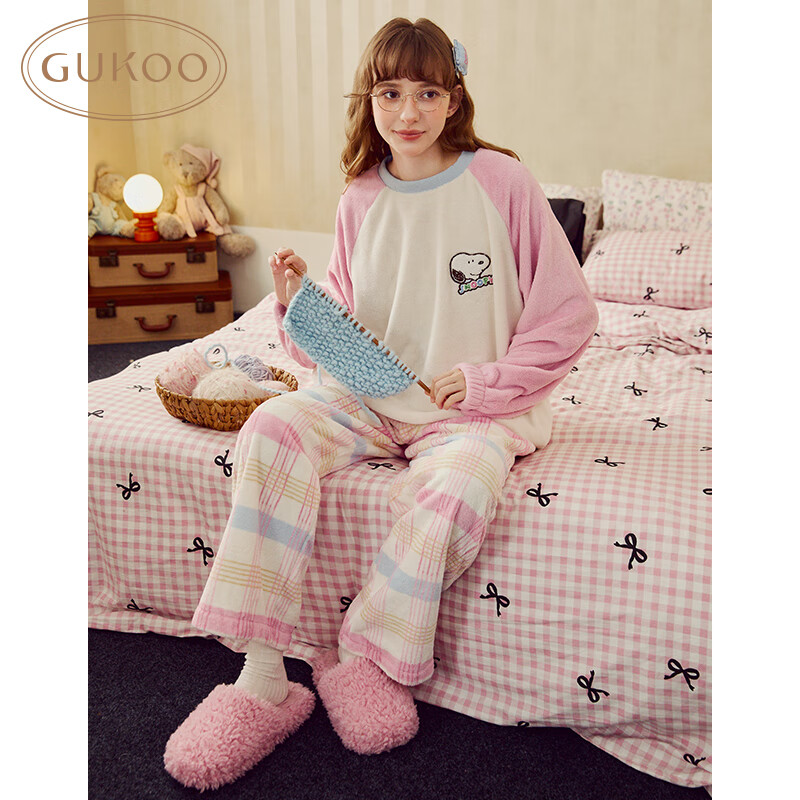 ���� Gukoo ʷŬ������˯��Ů����ë�ޱ�ů�������ӿ�Ҿӷ���װ ��Ƥ�� M 127.7Ԫ(��յ�����63.85Ԫ/��)