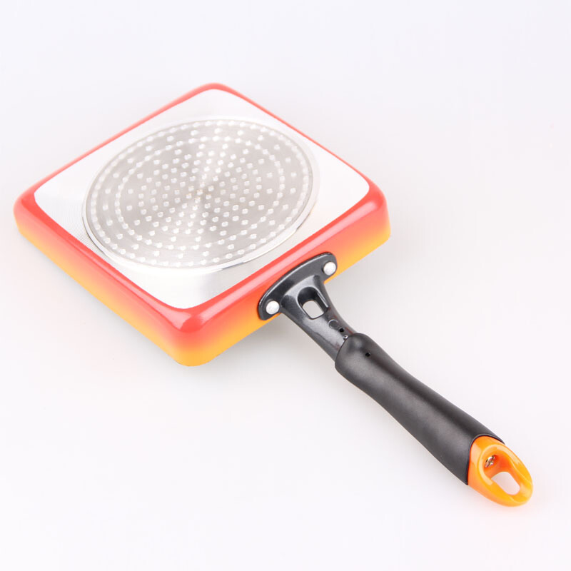 OKABASHI玉子烧煎锅早餐平底不粘锅长方形煎饼煎饺煎蛋锅天燃气电磁炉通用 红色