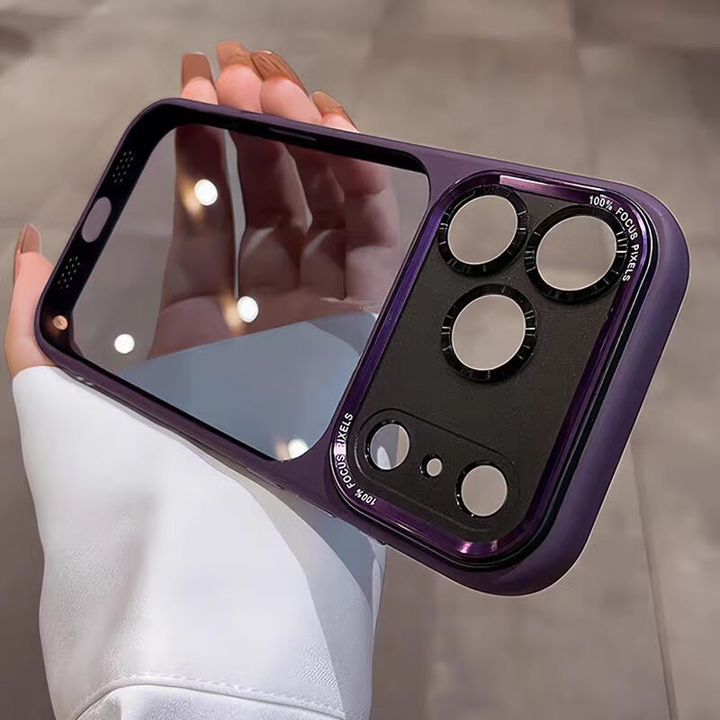 朵卡适用苹果17pro手机壳iphone17拍照按键16promax新款Air透黑15轻奢高级感14全包防摔13保护套 【棕色】金属镜头-透黑背板(仅17系列带AI按键) iPhone 13ProMax