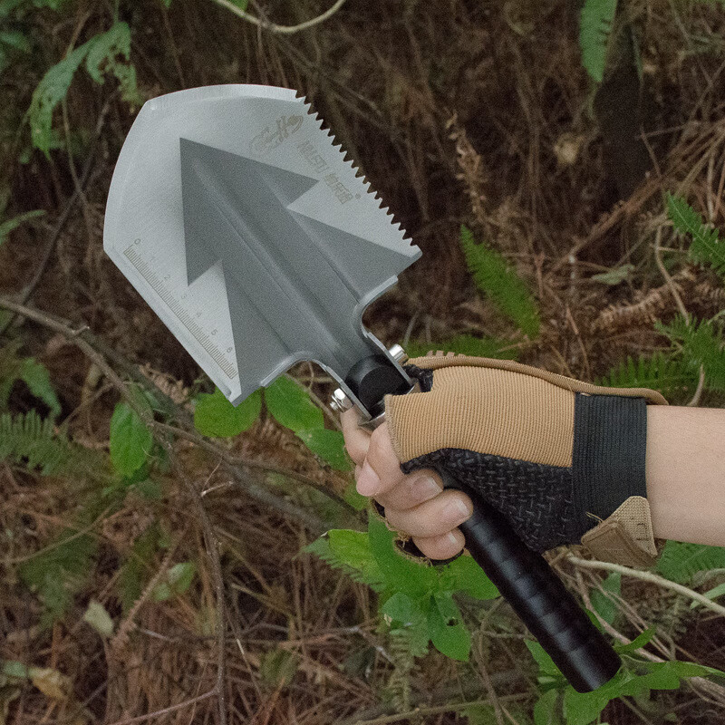 兵工铲多功能折叠车载户外登山挡身工兵铲野营求生便捷迷你铲 黑色