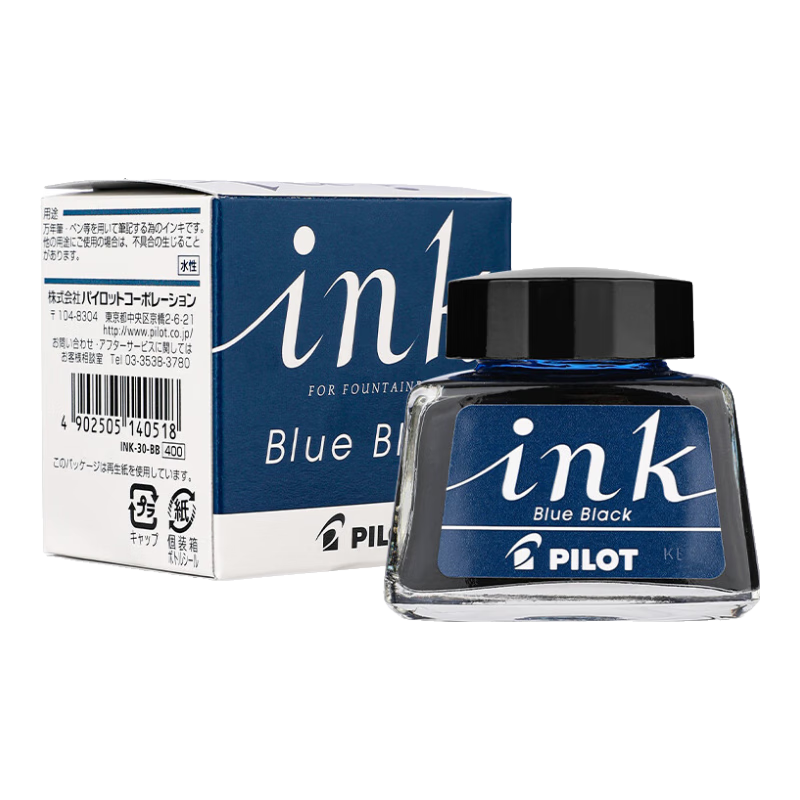 百樂（PILOT）INK-30/350鋼筆墨水非碳素墨水不堵筆 藍(lán)黑色30ml 1瓶裝