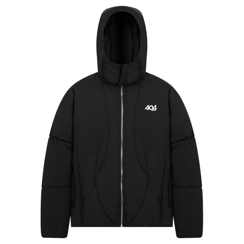 404MOBGANG 双拉链解构设计可拆卸帽子保暖外套2025新款加厚保暖棉衣棉服男 黑色 L