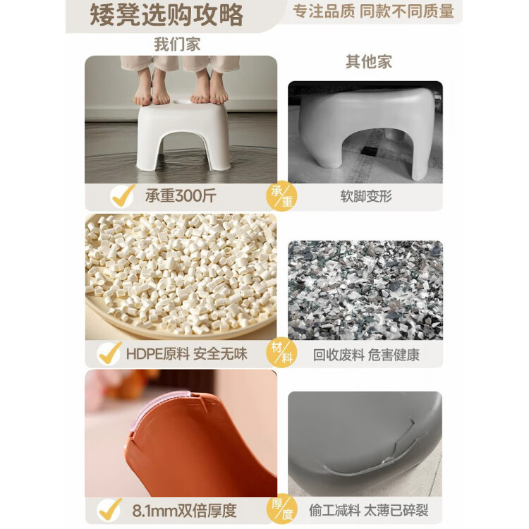 简约换鞋凳小凳子矮凳塑料儿l童卡通椅子加厚脚踏凳浴 特大号天空蓝【 30CM加高 舒适高凳】