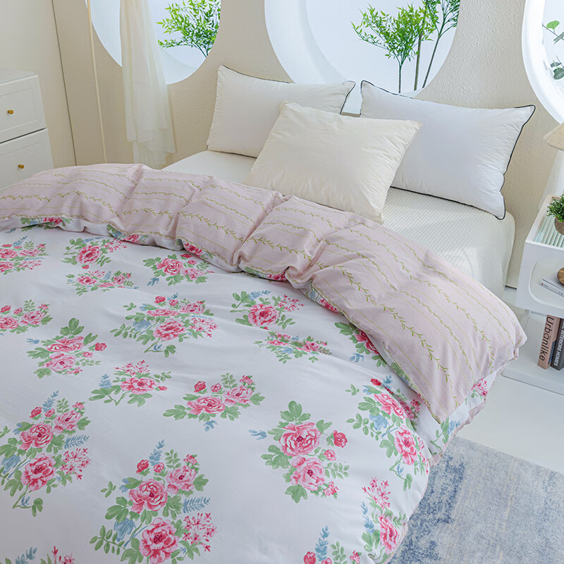 恒源祥 被套 纯棉被套A类100%新疆棉被罩单件亲肤裸睡宿舍单双人床品 花颜（40S全棉） 160*210cm（适合1.2米床）