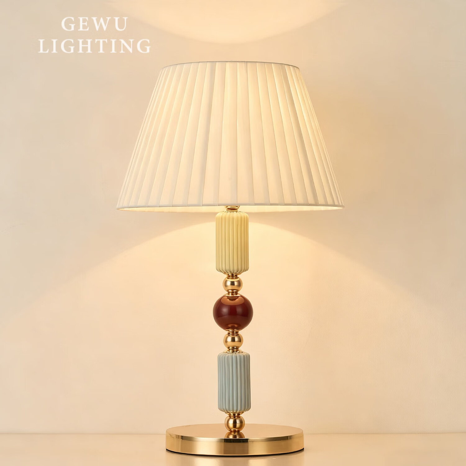 比达迩意大利设计师现代简约轻奢丹麦卧室陶瓷床头灯高级氛围台灯 意式棕色【三色变光】