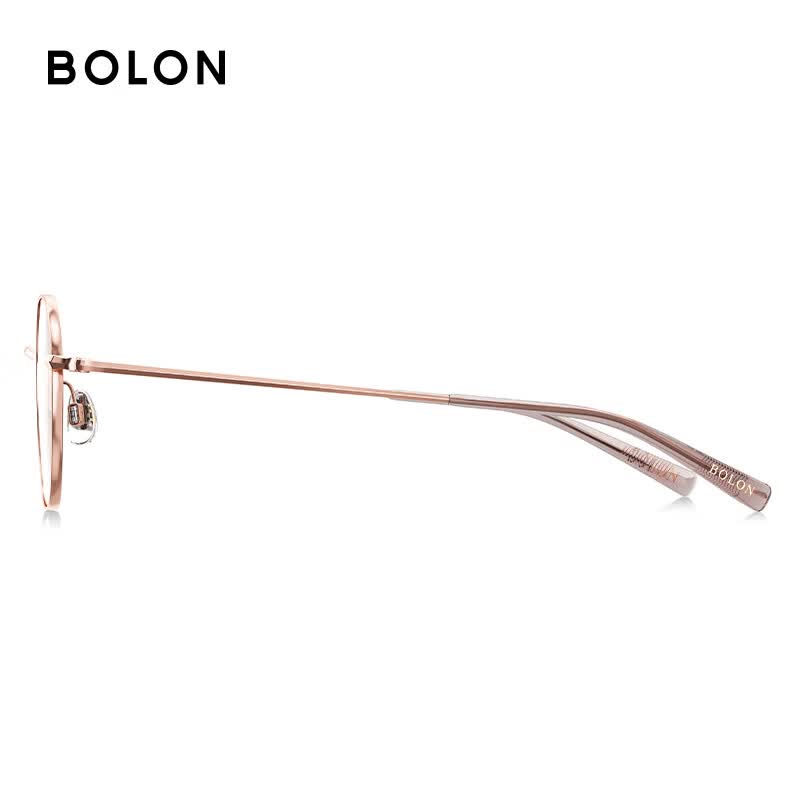 暴龙（BOLON）近视眼镜框 文艺简约圆框钛合金大框眼镜架 BA7003 精选 B30-玫瑰金色 此项仅单框-镜框支持试戴