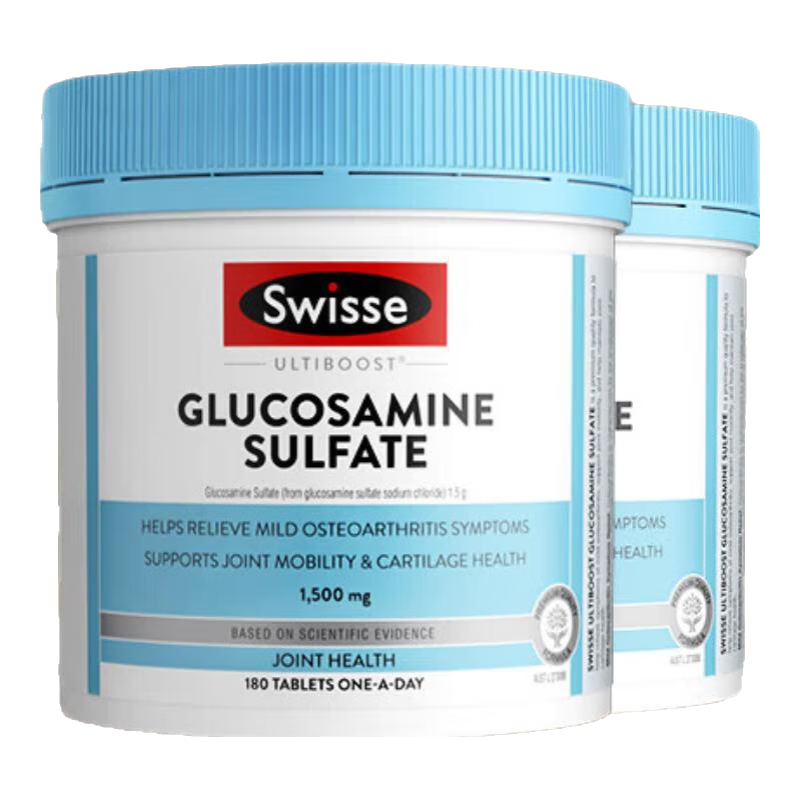 Swisse氨糖軟骨素加鈣片中老年人骨質(zhì)疏松腰腿疼內(nèi)服維骨力葡萄胺糖維d 【2瓶立減20】關(guān)節(jié)不適/受損/恢復(fù) 180粒*2瓶