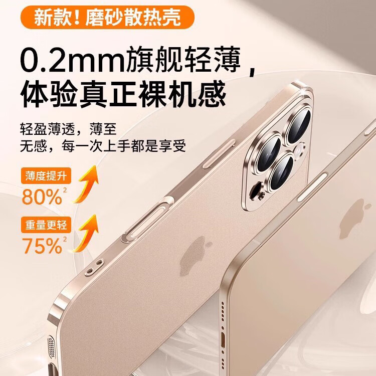 古萌【甄选】适用iPhone16手机壳新款苹果15Plus保护套透明电镀超薄pr 【沙漠色】不沾指纹丨自带镜头膜 iPhone 15 Pro Max