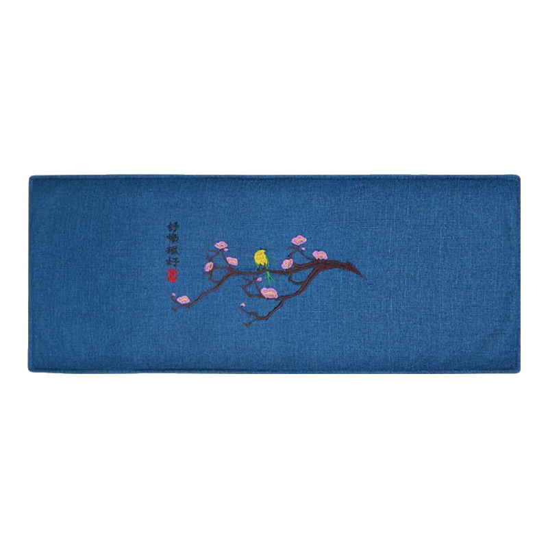 茗振（MZ）電鹽袋海鹽粗鹽包棉麻花卉刺繡鹽袋熱敷墊全身熱敷包 梅花民族風(fēng)（藍色）