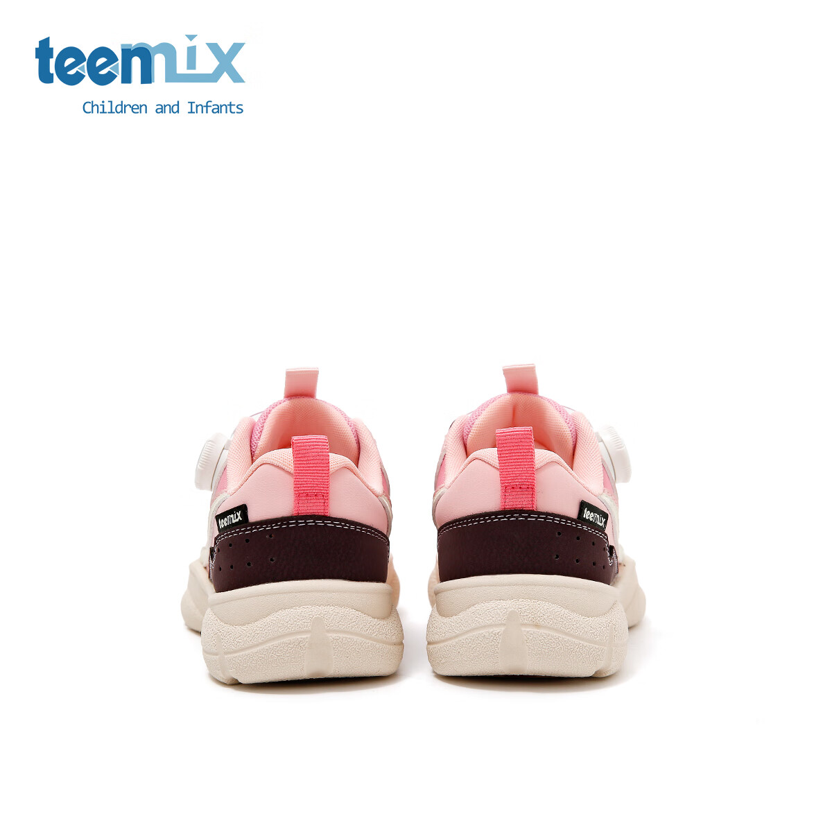 天美意童鞋2025年春秋新款女童百搭防滑户外休闲鞋男童旋扣运动鞋 花丹粉 32