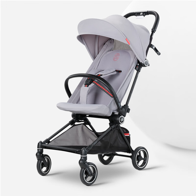 好孩子（gb）飞羽遛娃神器轻便可折叠婴幼儿手推车碳纤维宝宝溜娃车 【新配色/轻盈遛娃黑科技】浅灰色D5000-B