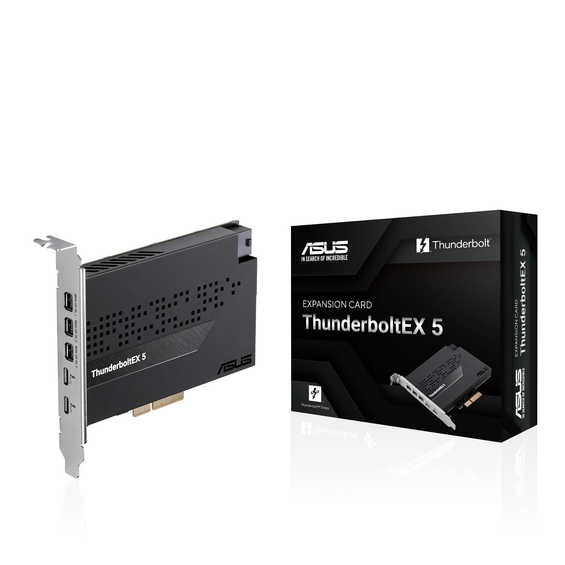 华硕（ASUS） Thunderbolt 5扩展卡 4.0 PCIe 120Gbps 双USB-C接口 黑色