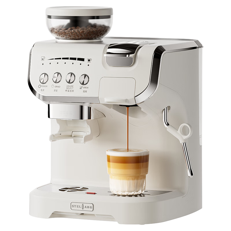 雪特朗【新年礼物】517K胶囊咖啡机咖啡豆粉胶囊三合一意式半全自动磨一体兼容多趣酷思Nespresso胶囊