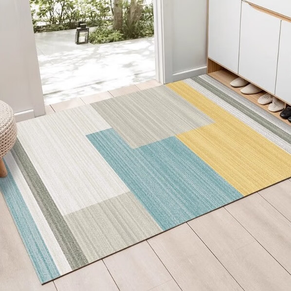 织百佳可擦免洗pvc脚垫防滑门垫入户地垫客厅玄关垫家用门口高级地毯 YBO32 80x120cm【入户门推荐尺寸】