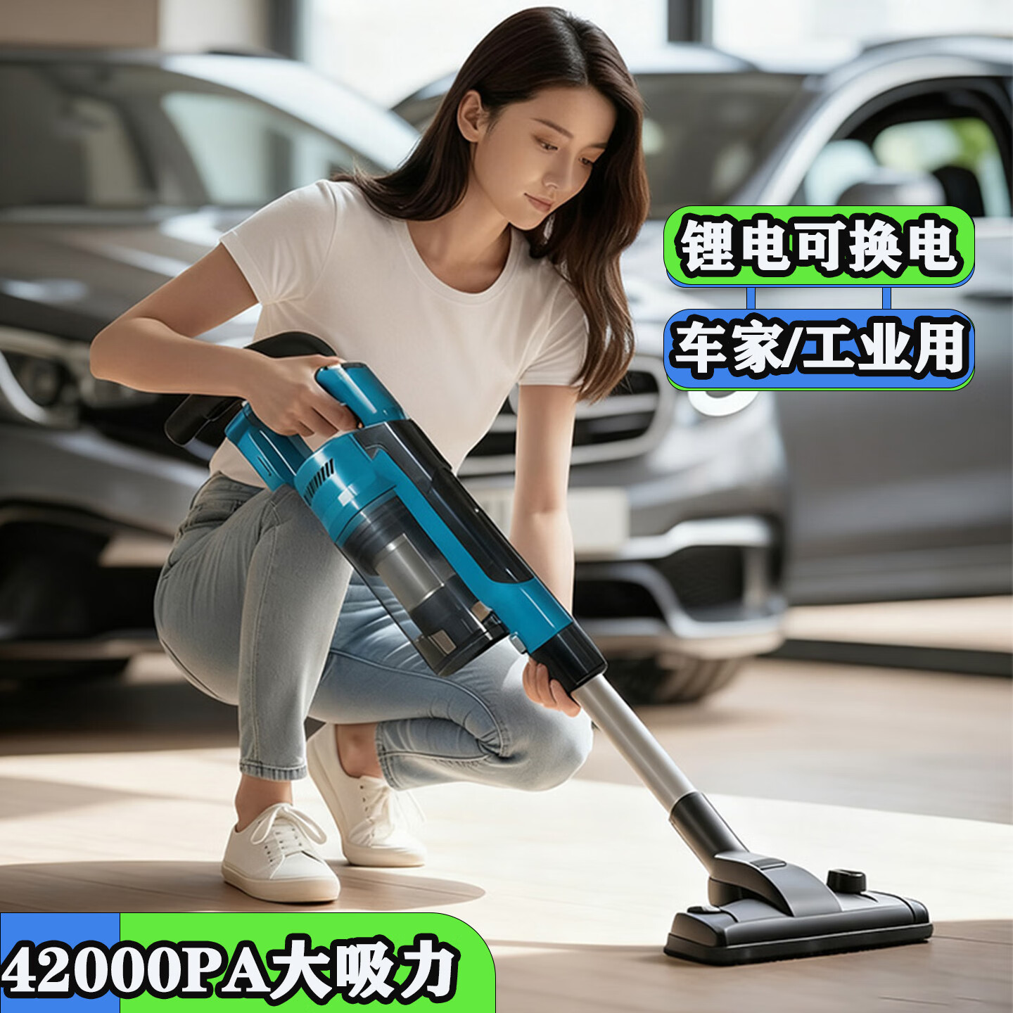 Toohello工业吸尘器家用大吸力无线手持无刷大功率吸尘宠物猫毛商用车载强吸颗粒砂石适用牧田口充电锂电池 标准黄色吸尘器【1电池】