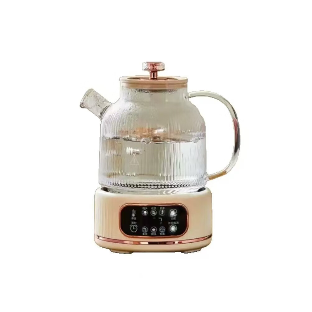 美的（Midea）同款德国养生壶全玻璃电热水壶办公室迷你煮茶器炖煮一体煮茶壶家用花茶壶小型恒温 奶白色 1.5L 无茶漏/12H恒温