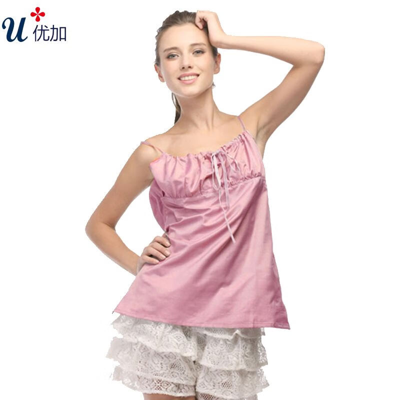 優(yōu)加銀纖維孕婦防輻射吊帶裙春款 粉色銀纖維(D007) L