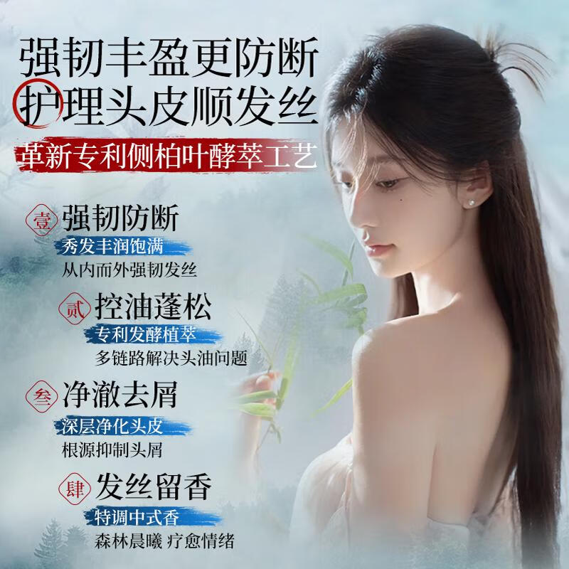 霸王侧柏叶控油洗发水强韧丰盈去屑蓬松洗头膏男女士草本香氛 【控油去屑蓬松】洗发水500ml*2
