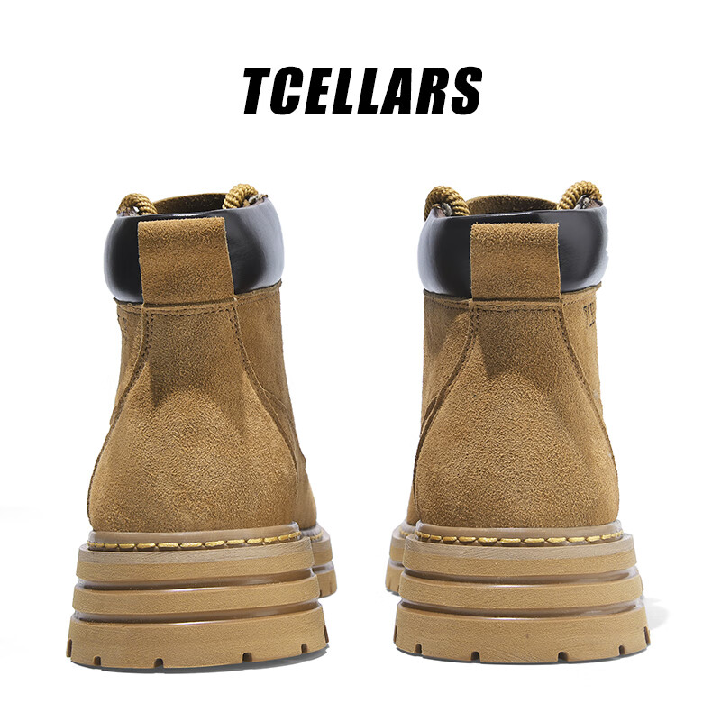 Tcellars马丁靴男鞋秋冬新款英伦复古风大黄靴厚底防滑户外工装靴子男士 枫叶黄（卡半码建议拍大一码） 42
